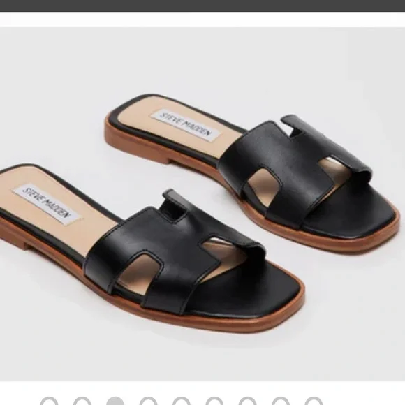 NIB Steve Madden Hayden black sandals size 8 - Picture 1 of 6